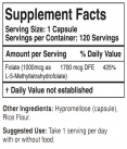 Methylfolate 1000 mcg / 120 Caps