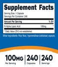 R-Alpha Lipoic Acid 100 mg / 240 Caps