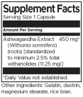 Ashwagandha Extract - Standardized 450 mg / 60 Caps