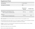 Vitamin B-5 / Pantothenic Acid 500 mg / 250 Caps