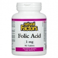 NATURAL FACTORS Folic Acid 1mg / 90 Tabs