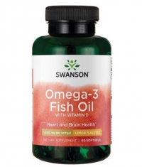 SWANSON Omega-3 Fish Oil with Vitamin D 1000 mg / 60 Sotfgels